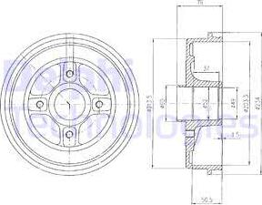 Delphi BF281 - Тормозной барабан unicars.by