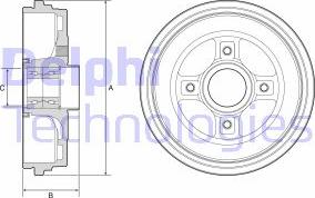 Delphi BFR626 - Тормозной барабан unicars.by