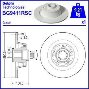 Delphi BG9411RSC - Тормозной диск unicars.by