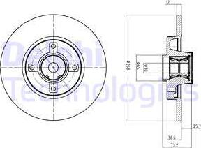 Delphi BG9053RS - Тормозной диск unicars.by