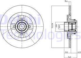 Delphi BG9025RSC - Тормозной диск unicars.by