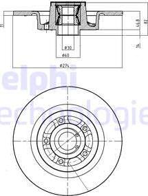 Delphi BG9026RSC - Тормозной диск unicars.by