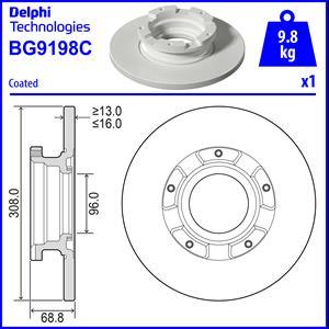 Delphi BG9198C - Тормозной диск unicars.by