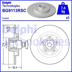 Delphi BG9113RSC - Тормозной диск unicars.by