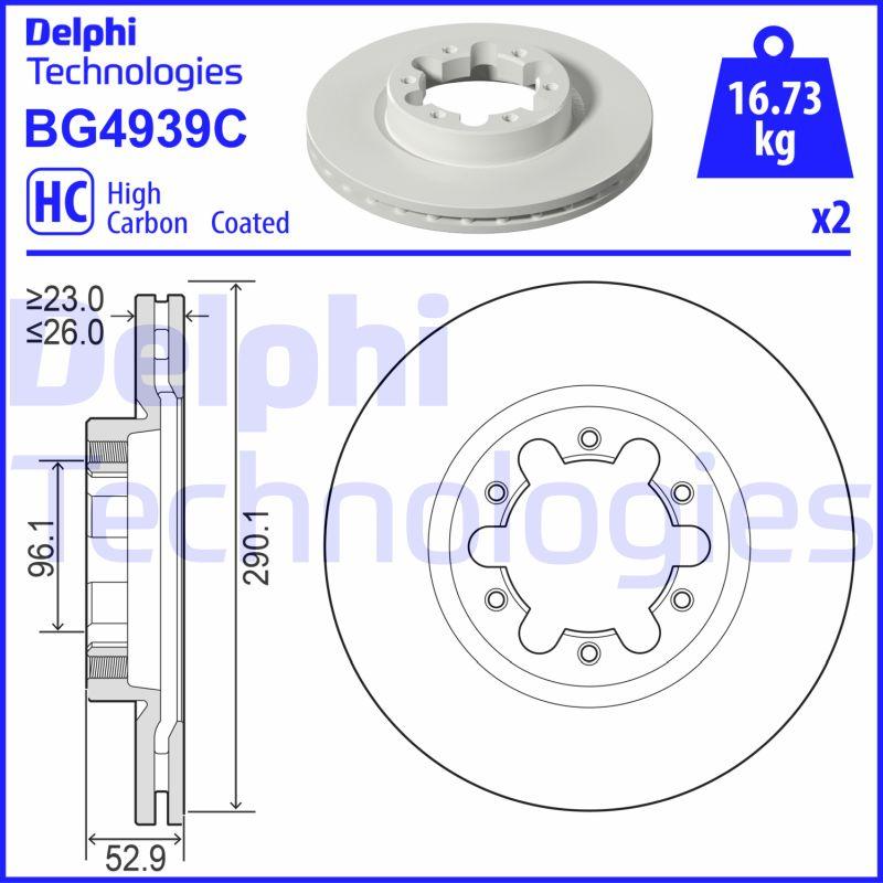 Delphi BG4939C - Тормозной диск unicars.by