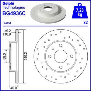 Delphi BG4936C - Тормозной диск unicars.by