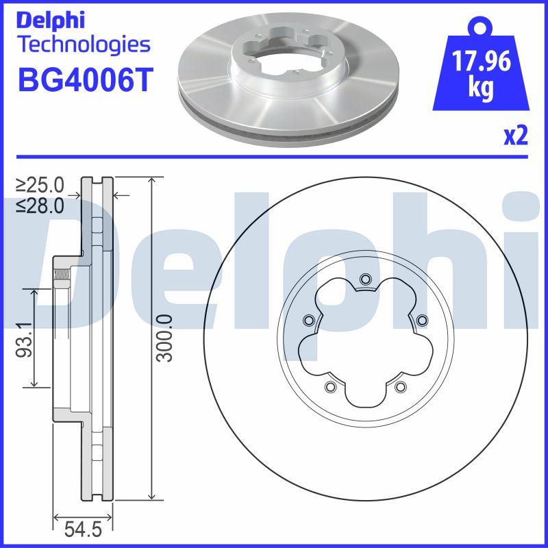 Delphi BG4006T - Тормозной диск unicars.by