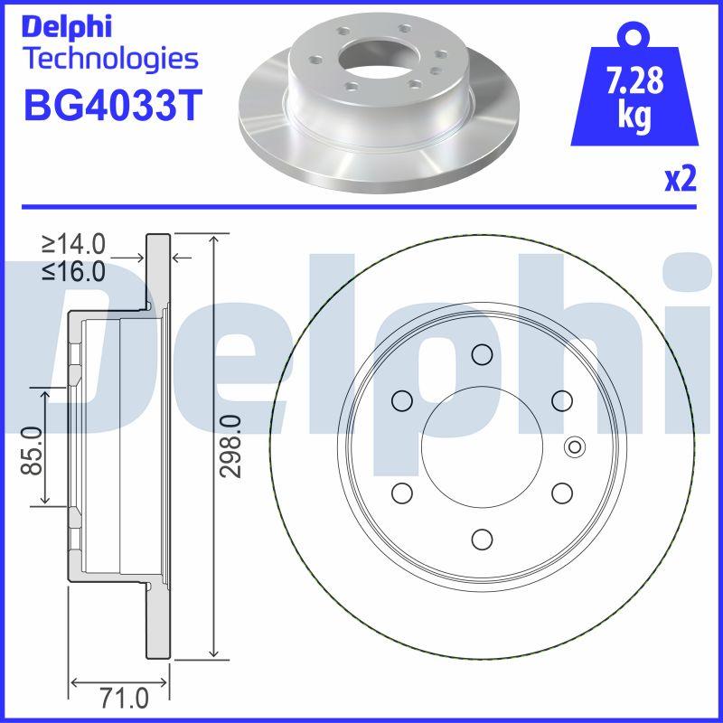 Delphi BG4033T - Тормозной диск unicars.by