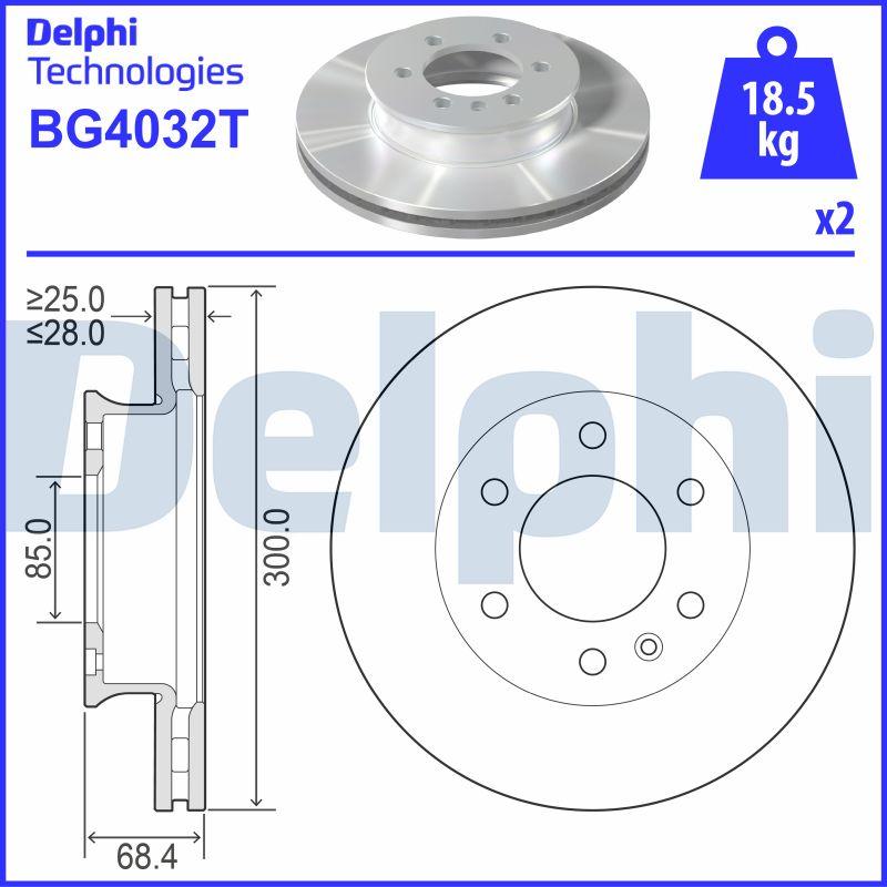 Delphi BG4032T - Тормозной диск unicars.by