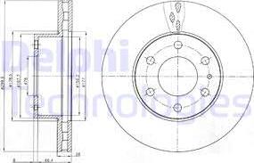 Delphi BG4100 - Тормозной диск unicars.by