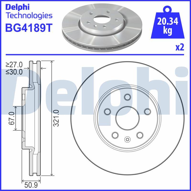 Delphi BG4189T - Тормозной диск unicars.by