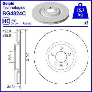 Delphi BG4824C - Тормозной диск unicars.by