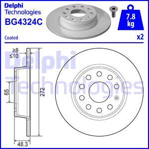 Delphi BG4324C-19B1 - Тормозной диск unicars.by