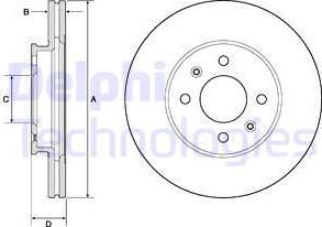 Delphi BG4744C - Тормозной диск unicars.by