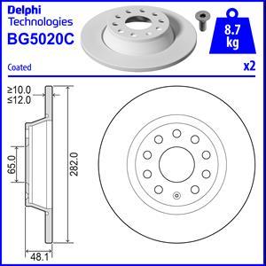 Delphi BG5020C-19B1 - Тормозной диск unicars.by