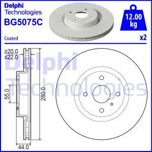 Delphi BG5075C - Тормозной диск unicars.by