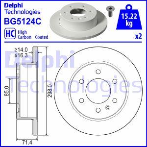 Delphi BG5124C - Тормозной диск unicars.by