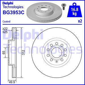 Delphi BG3953C-18B1 - Тормозной диск unicars.by