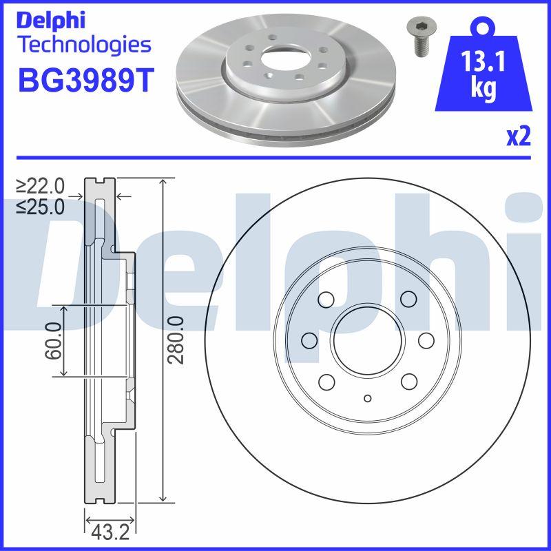 Delphi BG3989T - Тормозной диск unicars.by