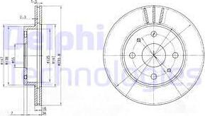 Delphi BG3555 - Тормозной диск unicars.by