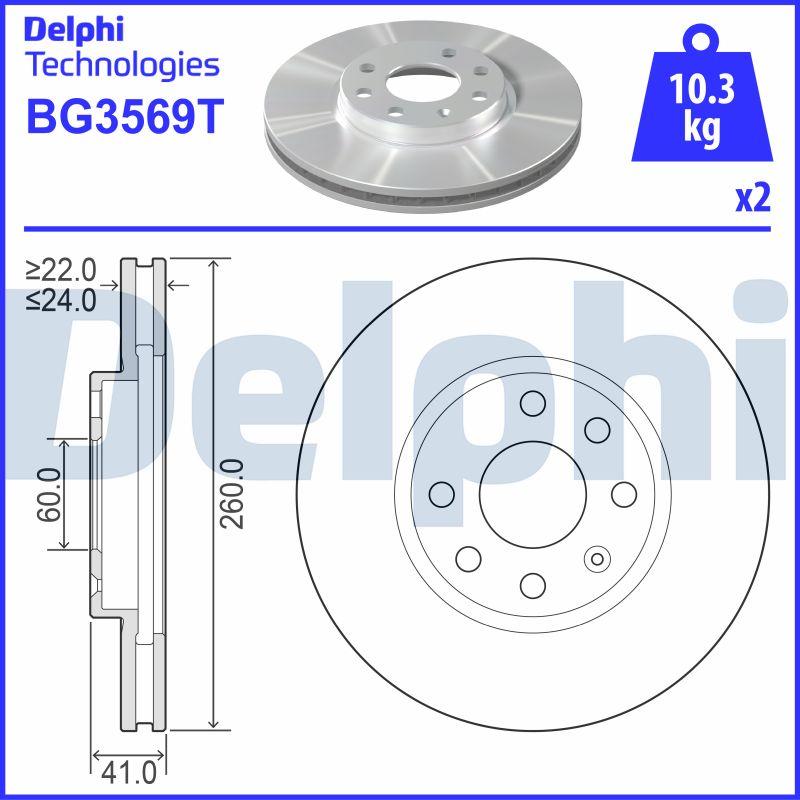 Delphi BG3569T - Тормозной диск unicars.by