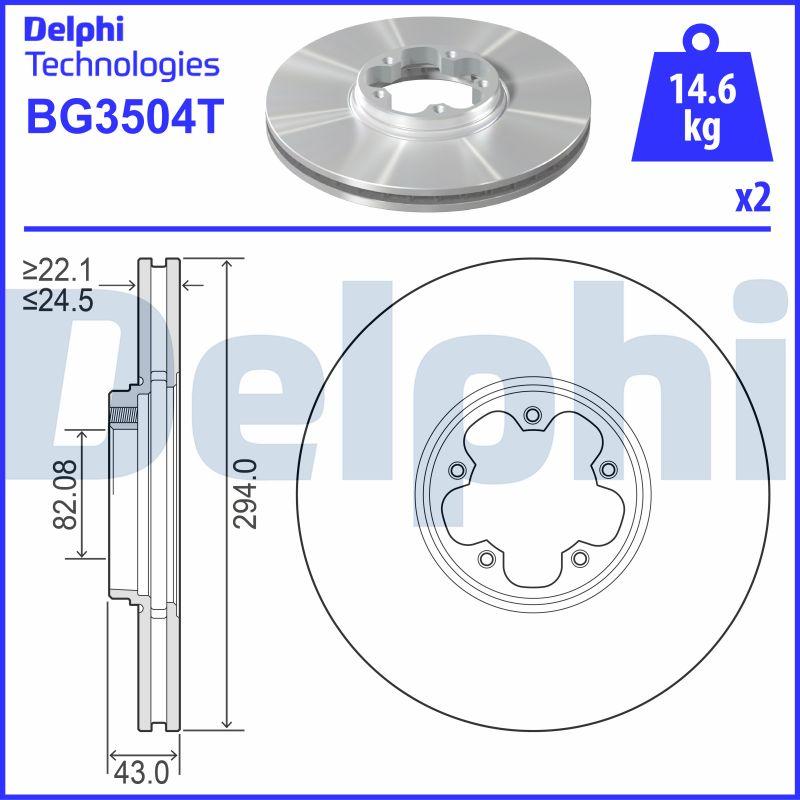 Delphi BG3504T - Тормозной диск unicars.by