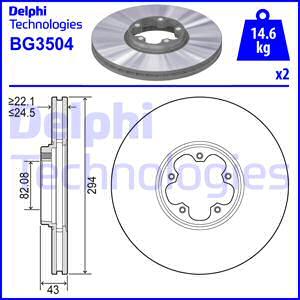 Delphi BG3504 - Тормозной диск unicars.by