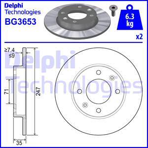 Delphi BG3653 - Тормозной диск unicars.by