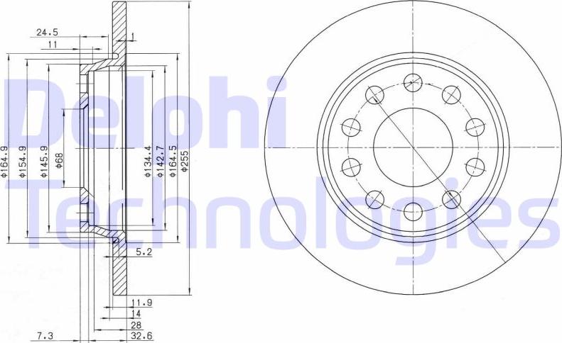 Delphi BG3674C - Тормозной диск unicars.by