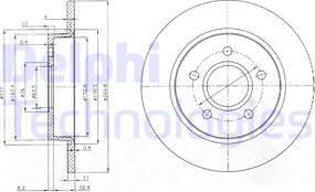 Delphi BG3896-C - Тормозной диск unicars.by