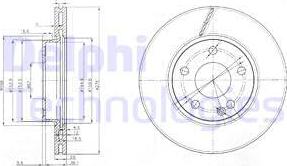 Delphi BG3845C - Тормозной диск unicars.by