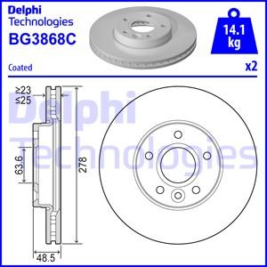 Delphi BG3868C-18B1 - Тормозной диск unicars.by