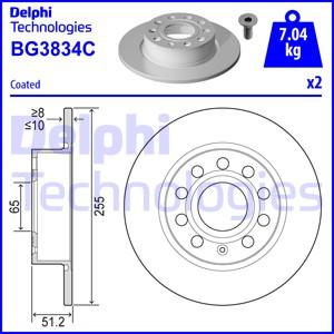 Delphi BG3834C - Тормозной диск unicars.by