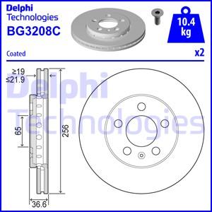 Delphi BG3208C-18B1 - Тормозной диск unicars.by