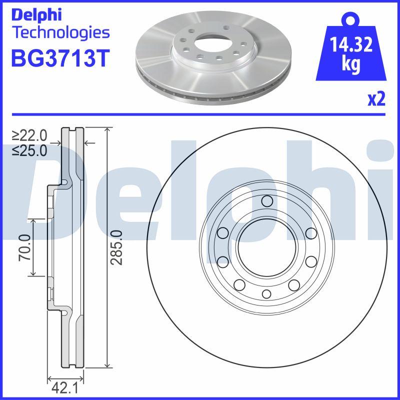 Delphi BG3713T - Тормозной диск unicars.by