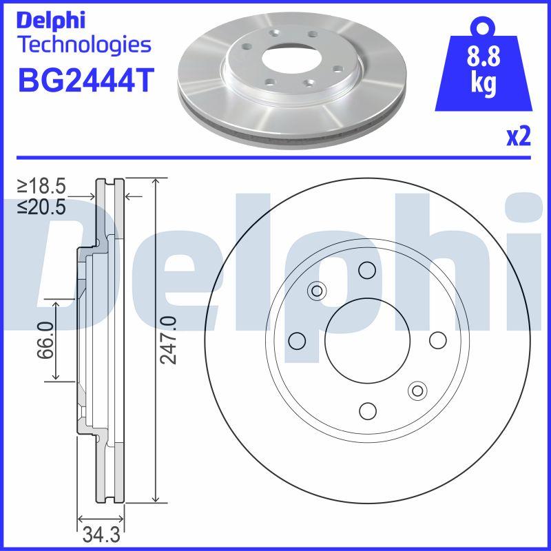 Delphi BG2444T - Тормозной диск unicars.by