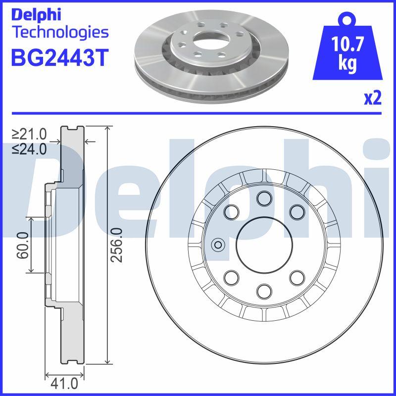 Delphi BG2443T - Тормозной диск unicars.by