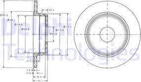 Delphi BG2510 - Тормозной диск unicars.by