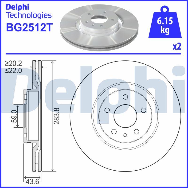 Delphi BG2512T - Тормозной диск unicars.by