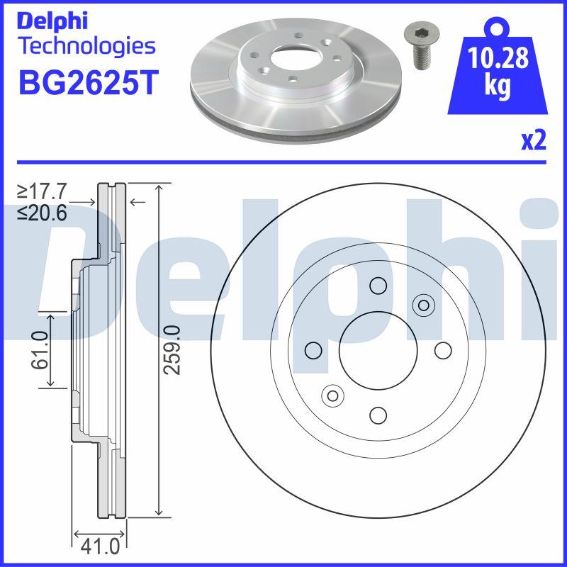 Delphi BG2625T - Тормозной диск unicars.by