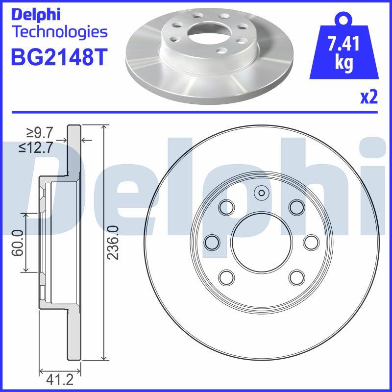 Delphi BG2148T - Тормозной диск unicars.by