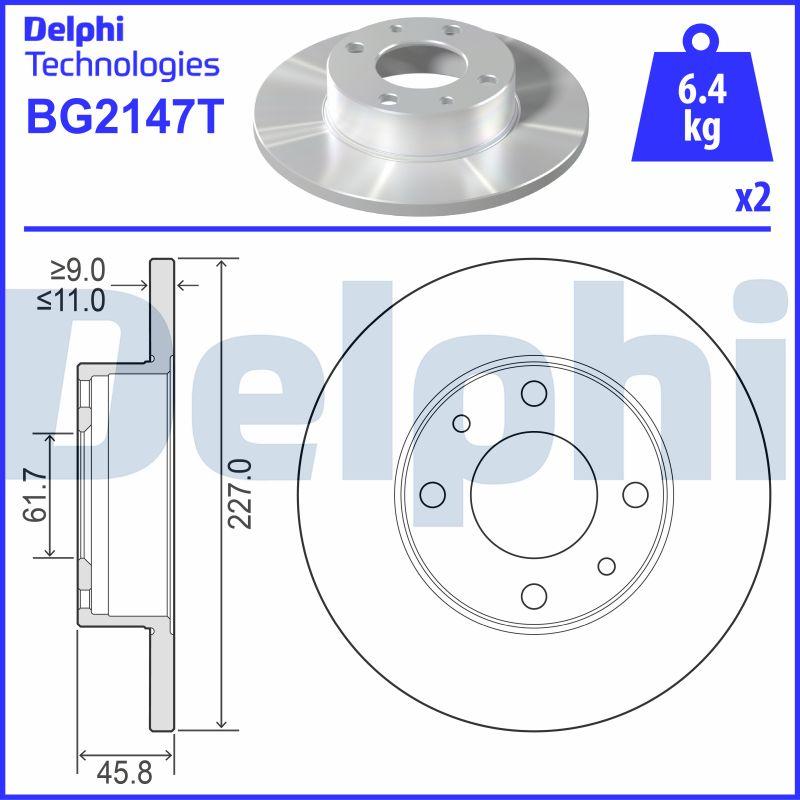 Delphi BG2147T - Тормозной диск unicars.by