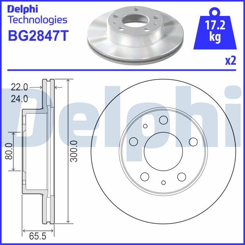 Delphi BG2847T - Тормозной диск unicars.by