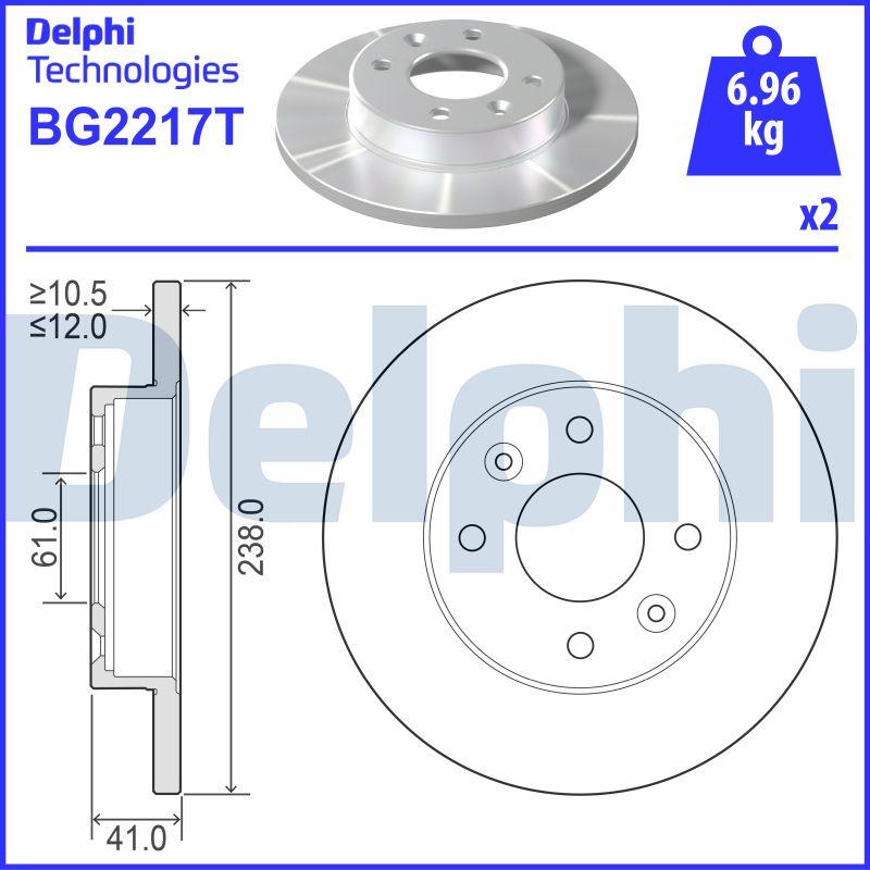 Delphi BG2217T - Тормозной диск unicars.by