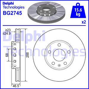 Delphi BG2745-C - Тормозной диск unicars.by