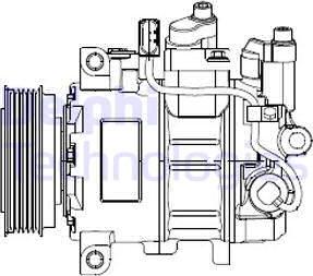 Delphi CS20474 - Компрессор кондиционера unicars.by