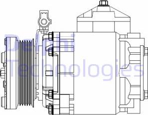 Delphi CS20525 - Компрессор кондиционера unicars.by