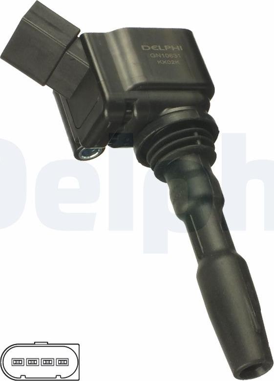 Delphi GN10631-19B1 - Катушка зажигания unicars.by