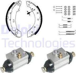 Delphi KP929 - Комплект тормозных колодок, барабанные unicars.by