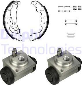 Delphi KP1139 - Комплект тормозных колодок, барабанные unicars.by